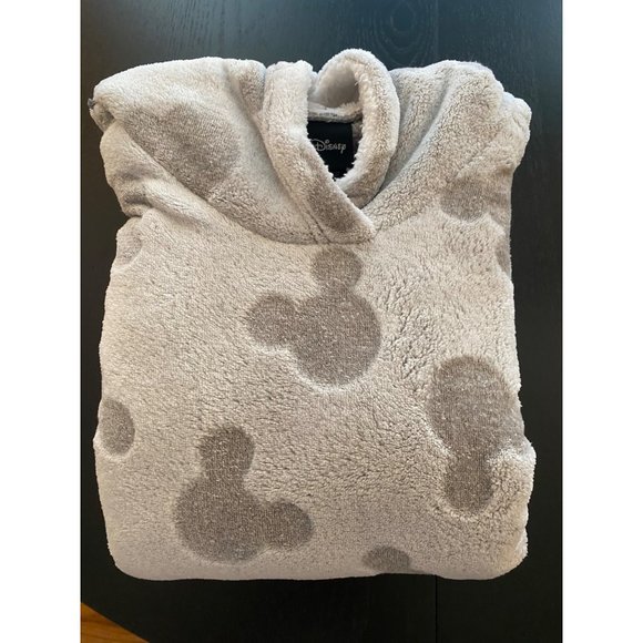 Disney Mickey‎ Fleece Lounge Hoodie Women Small Grey Pajamas PJs Plush Cozy Warm - Picture 16 of 16